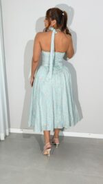 dress blue sage floral - Imagen 7