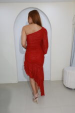 VESTIDO MESH DESTELLO UNA MANGA - Imagen 5