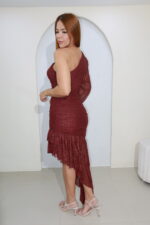 VESTIDO MESH DESTELLO UNA MANGA