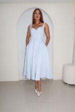 VESTIDO ESCOTE CORAZON BABY BLUE - Imagen 3