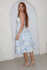 VESTIDO ESTAMPADO AZUL D808 - Imagen 4